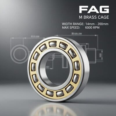 FAG Ağır Görevli Uygulamalar İçin M Bakır Kafesli Küresel Rulo Taşıma 14 mm'den 200 mm'ye kadar Genişlik Arası ve 6000 RPM Hızına Kadar