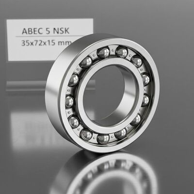 Yüksek Hızlı Uygulamalar İçin ABEC 5 NSK Hassas Krom Çelik (GCr15) Bilyalı Rulman, Boyut 35x72x15 mm